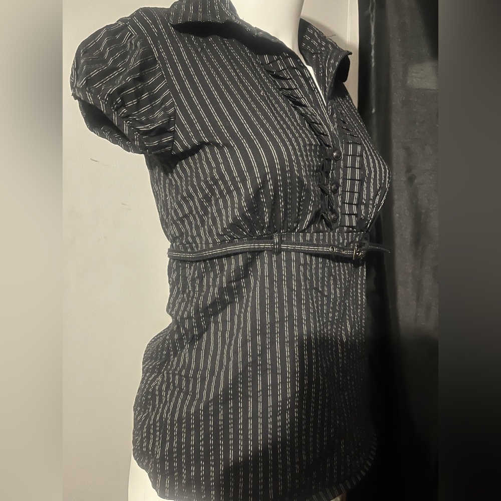 Black and white striped dress shirt